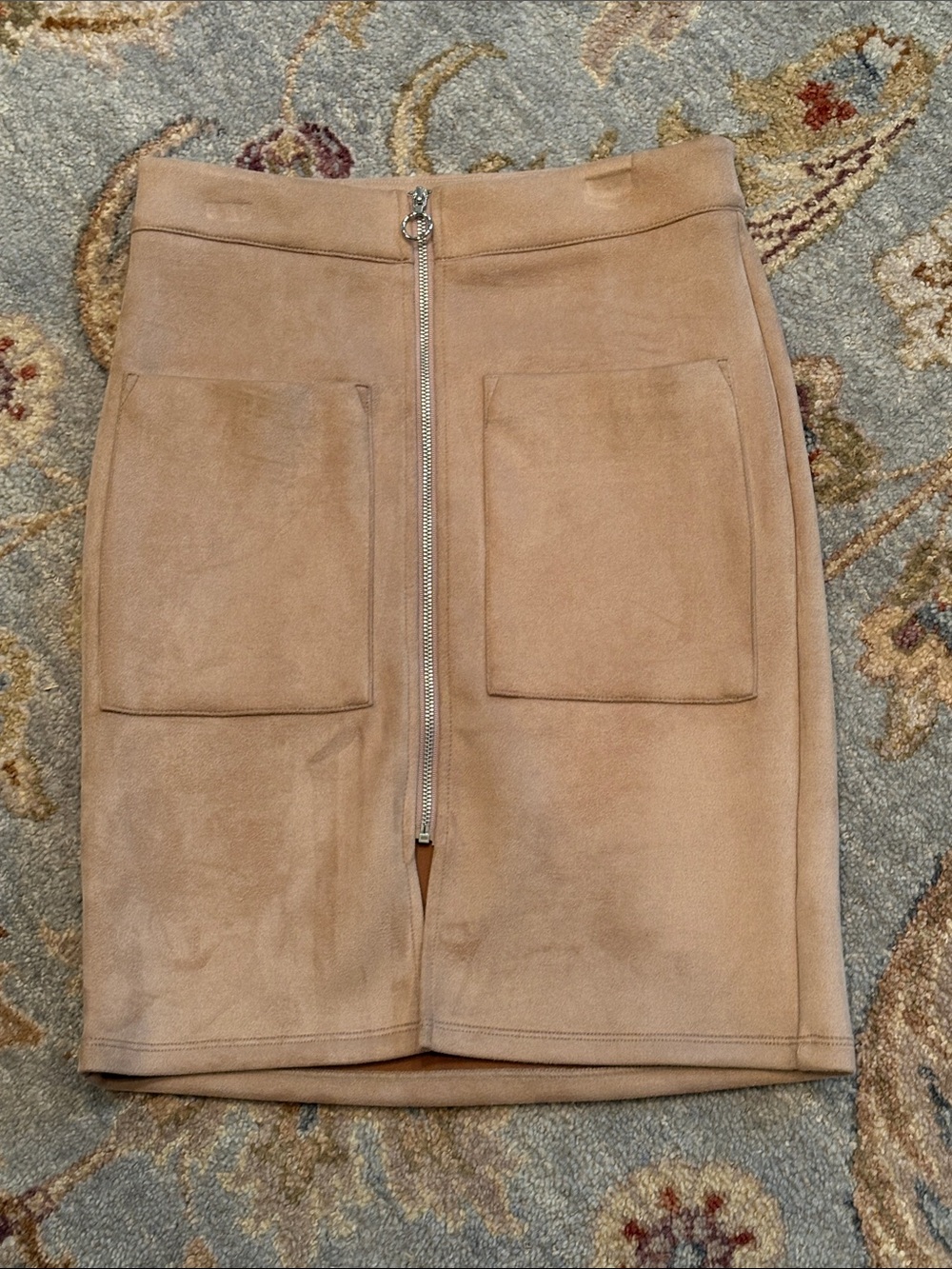 ✨ NWOT ✨ Hyfve Hyfve Hyfve Women's Zip-Front Suede Pocket Skirt - Tan, SMALL